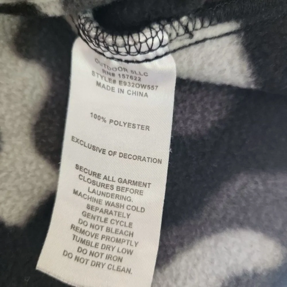 Eddie Bauer Fleece‎ Jacket Kids Size M 10/12 Grey Camo Outdoor Full-Zip Warm - Picture 4 of 8